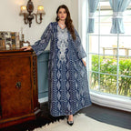 Arab Doris Embroidery Sequins Women Caftan Kaftan Dress