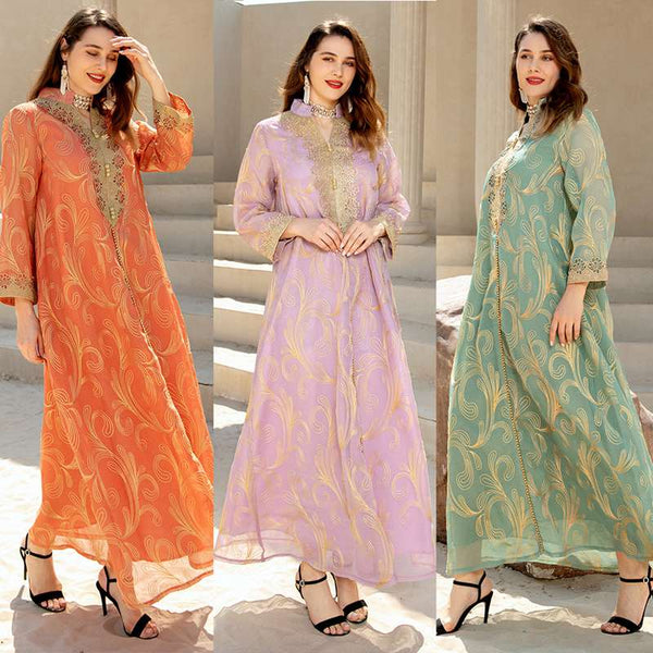 Eid Embroidery Caftan Kaftan Dress Jalabiya #254274