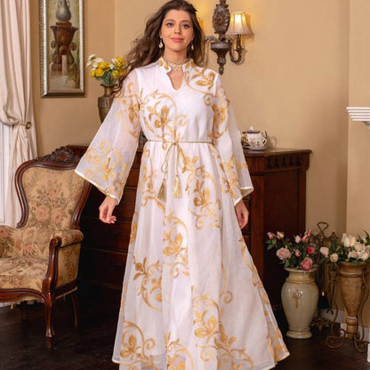 Eid Dress Elegant Doris Embroidery Kaftan Dress Caftan