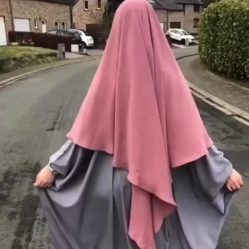 Muslim Women Long Khimar Overhead