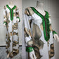 Eid Dress Hotfix Rhinestone Feather Leaf Printed Kaftan Dress Caftan