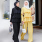 Islamic Muslim Ladies Women 2 Pieces Set Ruffles Work Clothes Office Wear