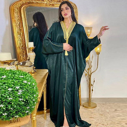 Middle East Dubai Women Kaftan Dress Jalabiya