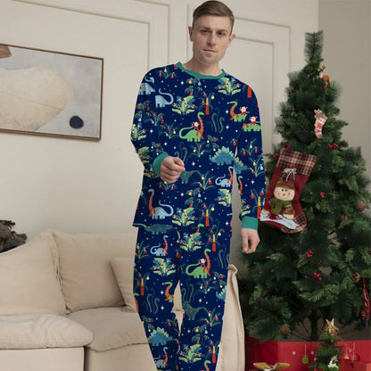 Printed Dinosaur Christmas Pajamas Sets Family Matching Sleepwear Loungewear