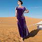 Hand-stitched Rhinestone Muslim Women Velvet Kaftan Jebba Algerian Djebba Gandoura Dress