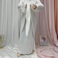 Rayon Synthetic Silk Long Sleeves Wrinkle Muslim Women Abaya Dress