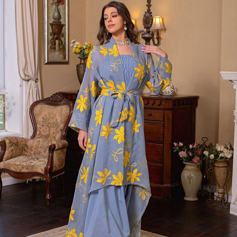 2 Pieces Set Doris Embroidery Kaftan Dress Middle East Dubai Caftan