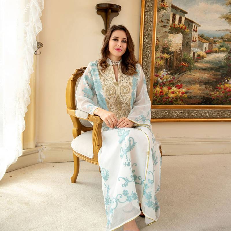 Dubai Arab Eid Embroidered Evening Kaftan Dress Urgarment Dubai Arab Eid Embroidered Evening Kaftan Dress Urgarment