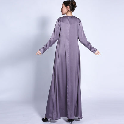 Muslim Women Matte Abaya Dress With Pocket
