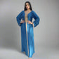 Hotfix Rhinestone Velvet Eid Dress Women Kaftan Jalabiya