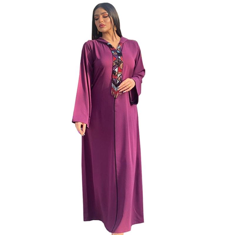Hooded Women Kaftan Femme Djellaba Dress Jalaba Jalabiya