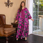 Ramadan Eid Hotfix Rhinestone Kaftan Dress Caftan Jalabiya With Hijab Scarf For Muslim Women