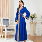 Eid Dress Women Middle East Arab Embroidery Woven Fabric Kaftan Dress Caftan