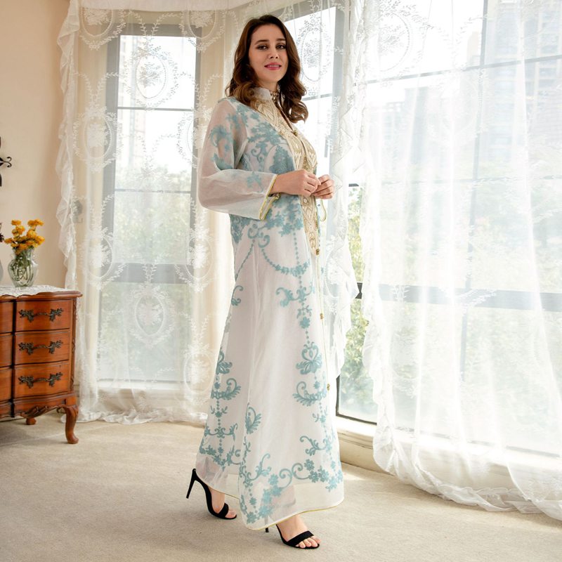 Dubai Arab Eid Embroidered Evening Kaftan Dress Urgarment Dubai Arab Eid Embroidered Evening Kaftan Dress Urgarment