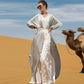 Middle East Dubai 2 Pieces Set Open Abaya Dress With Inner Dress