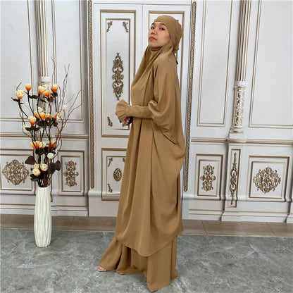 Nida 2 Pieces Set Overhead Jilbab Prayer Dress For Muslim Women