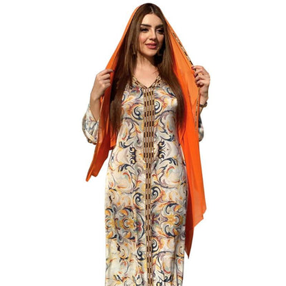 Middle East Robe Dubai Kaftan Dress Jalabiya For Muslim Women