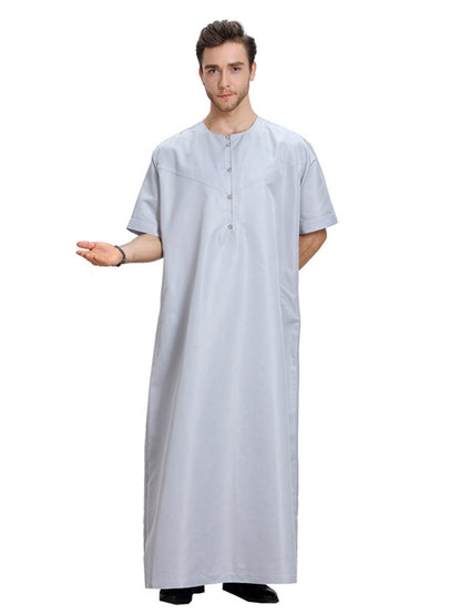 Islamic Muslim Saudi Short Sleeve Men Thobe