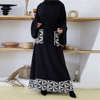 Muslim Women Abaya Dress With Pocket