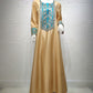 Luxury Gold Thread Embroidery Sequins Kaftan Dress Jalabiya