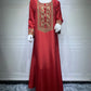 Luxury Gold Thread Embroidery Sequins Kaftan Dress Jalabiya