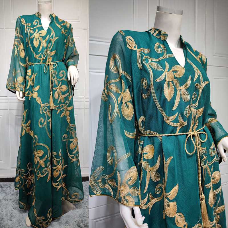Eid Dress Elegant Doris Embroidery Kaftan Dress Caftan – urgarment
