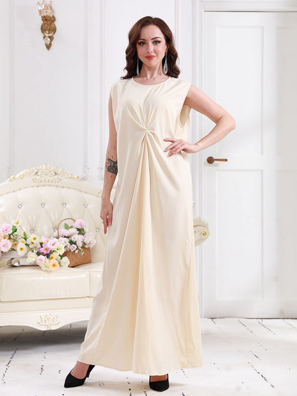 White Sleeveless Slip Dress - Under Abaya