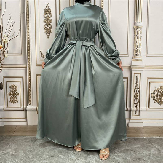 Elegant Satin Abaya Dress For Muslim Women – Urgarment