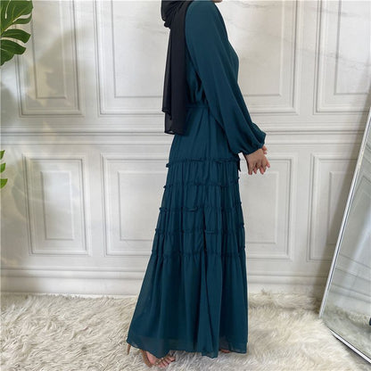 Fashion Chiffon Loose Abaya Dress For Muslim Women