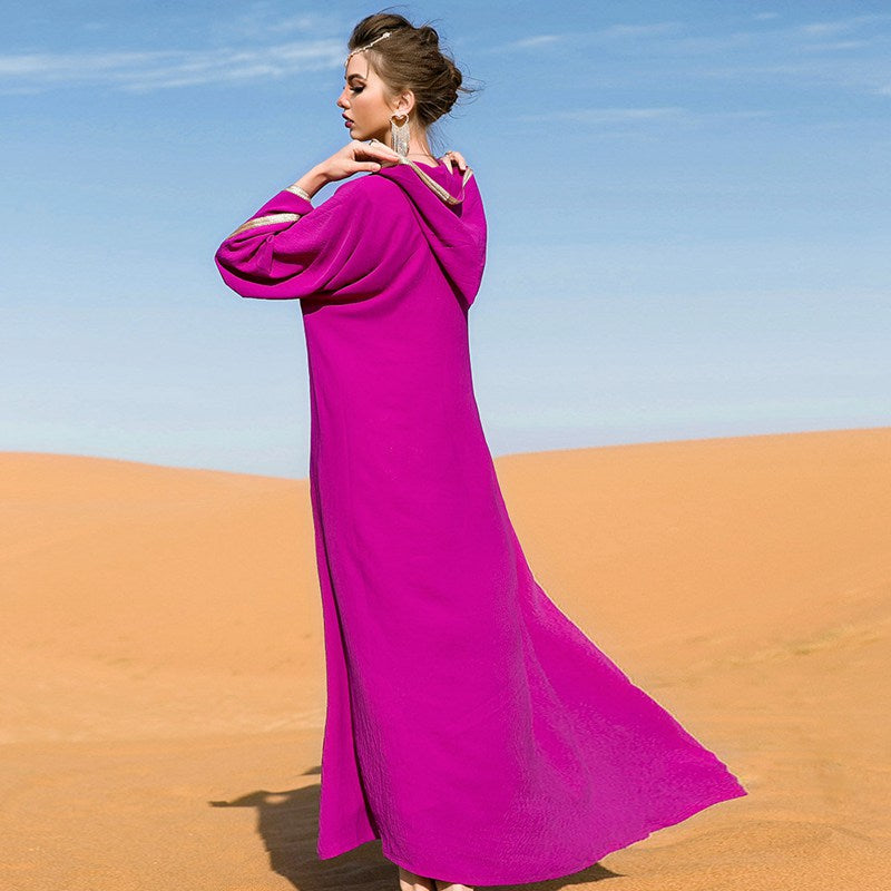 Middle East Women Wrinkle Kaftan Dress Jalaba