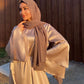 Muslim Solid Color Flare Sleeve Abaya Dress