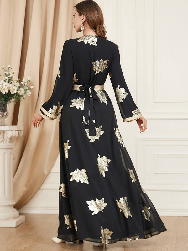 Eid Dress 2 Pieces Set Middle East Arab Women Kaftan Dress Caftan With Long Sleeve Inner Dress Eid Dress 2 Pieces Set Middle East Arab Women Kaftan Dress Caftan With Long Sleeve Inner Dress