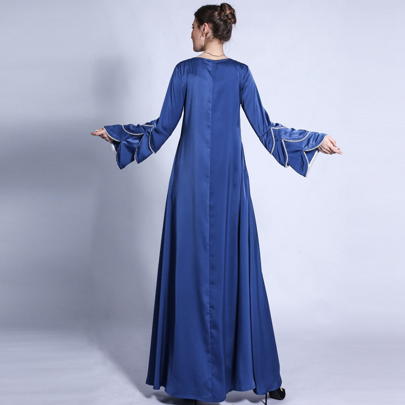 3 Layers Fishtail Sleeve Abaya Dress For Muslim Women
