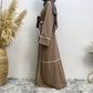 Muslim Women Stripe Open Cardigan Abaya Dress