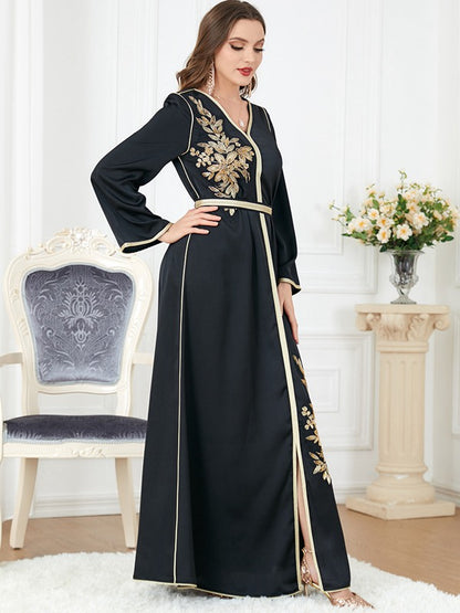 Eid Dress Middle East Arab Women Black Kaftan Dress Caftan