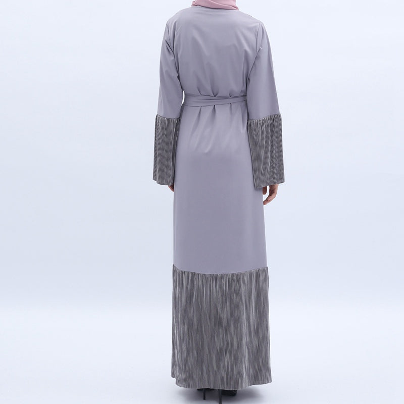 Muslim Women Flare Sleeve Open Cardigan Abaya Dress