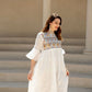 Fashion Sequin Embroidery Cotton Kaftan Dress