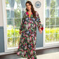 Eid Dress Hotfix Rhinestone Floral Printed Caftan Kaftan Dress