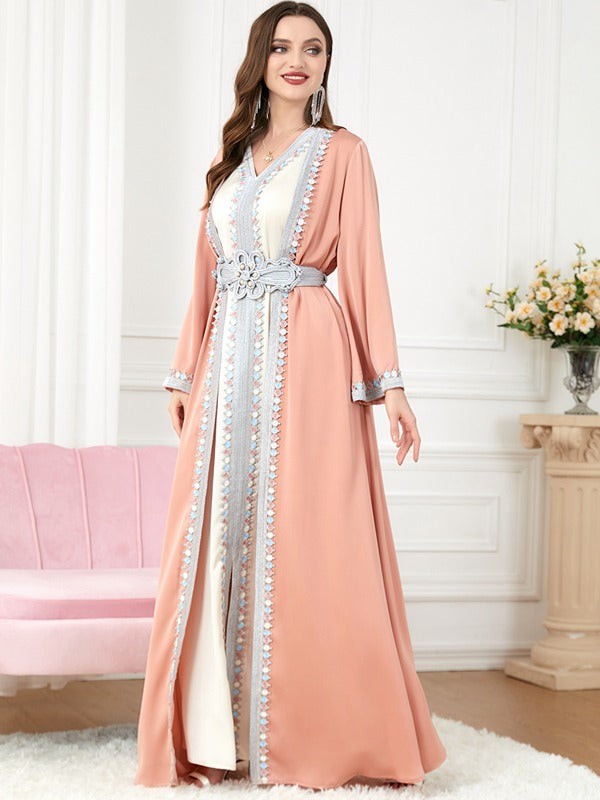 Caftan rose saumon hot sale