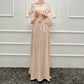 Shiny Solid Color Abaya Dress For Muslim Women