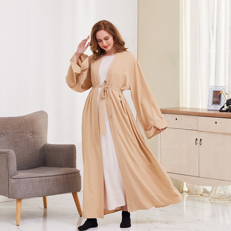 Plain Cardigan Open Abaya Dress For Muslim Women