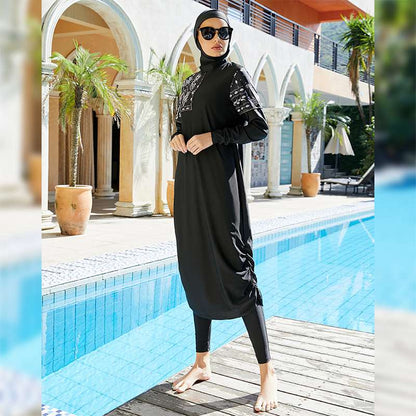 3 Pieces Set Muslim Women Halal Swimwear Burkinis Beach Wear