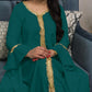 Lotus Leaf Sleeve Embroidery Kaftan Dress Arabic Jalabiya