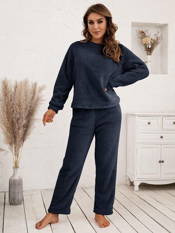 Women Winter Polar Fleece Loungewear Two Piece Set Urgarment