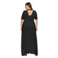 Summer Plus Size Short Sleeve Lace Hollow-carved Evening Formal Dress