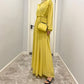 Agaric Laces Solid Color Chiffon Abaya Dress For Muslim Women