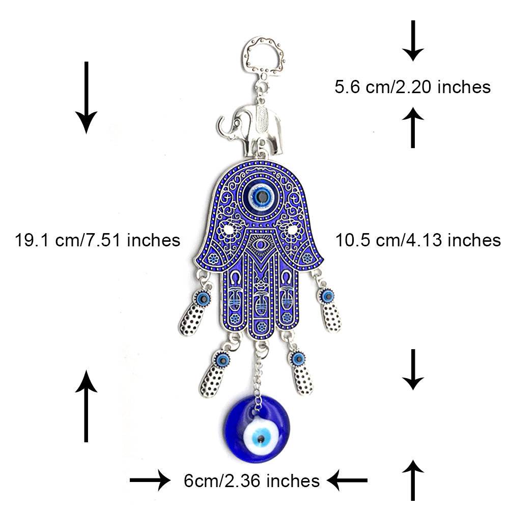 Blue Evil Eye Decor Wall Hanging Ornament Amulet for Home, Office, Car Decoration-Sign of Protection, Blessing and Strength