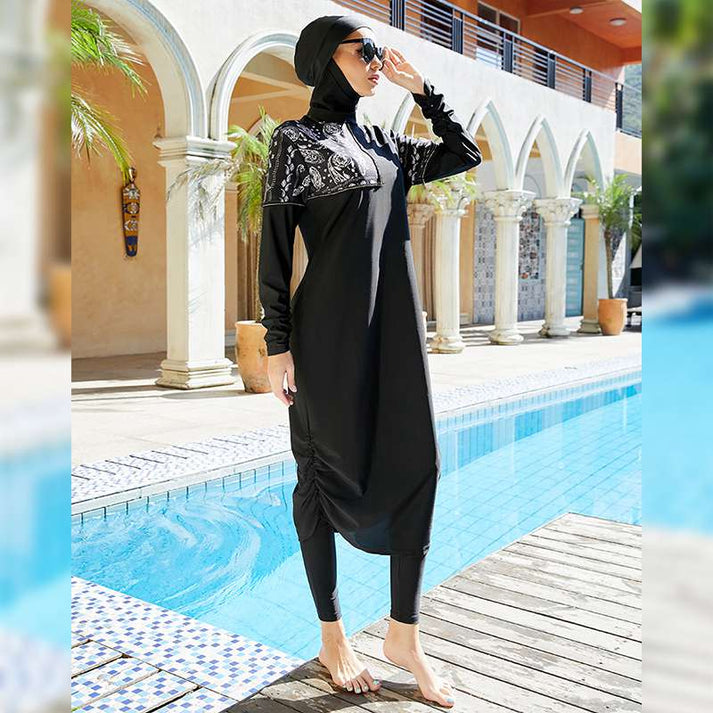 3 Pieces Set Burkinis Islamic Swimwear Halal Hijab Swimsuit Bathing Suit #2510455