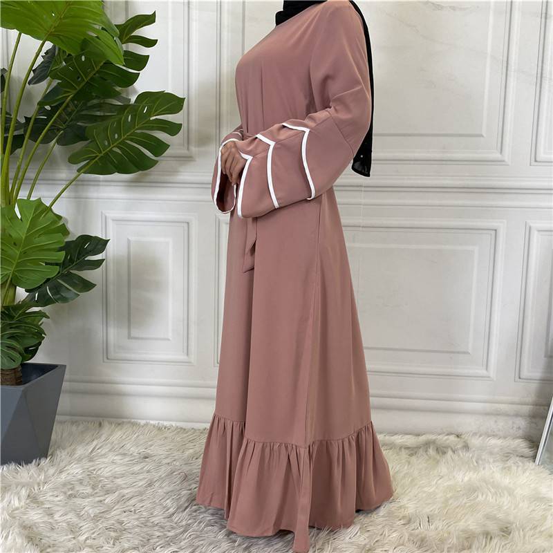 Nida Solid Color Loose Abaya Dress For Muslim Women