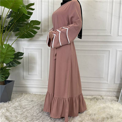 Nida Solid Color Loose Abaya Dress For Muslim Women